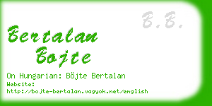 bertalan bojte business card